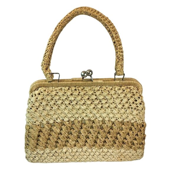Forsum Handbags - Vintage Italian Forsum Purse Staw Weave Lined Handbag u Made in Japan